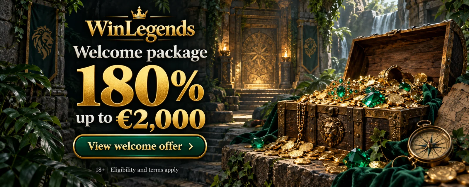 WinLegends welcome package: 180% up to €2,000. View welcome offer. 18+. Terms apply.