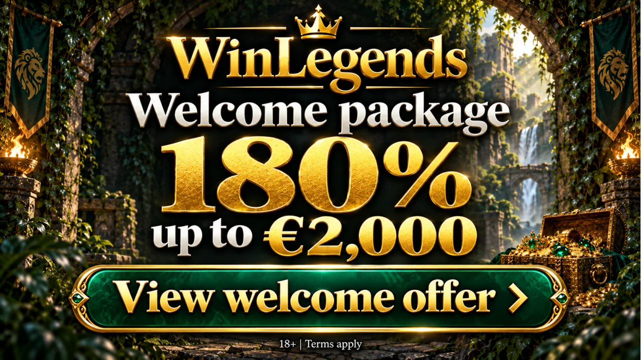 WinLegends welcome package: 180% up to €2,000. View welcome offer. 18+. Terms apply.